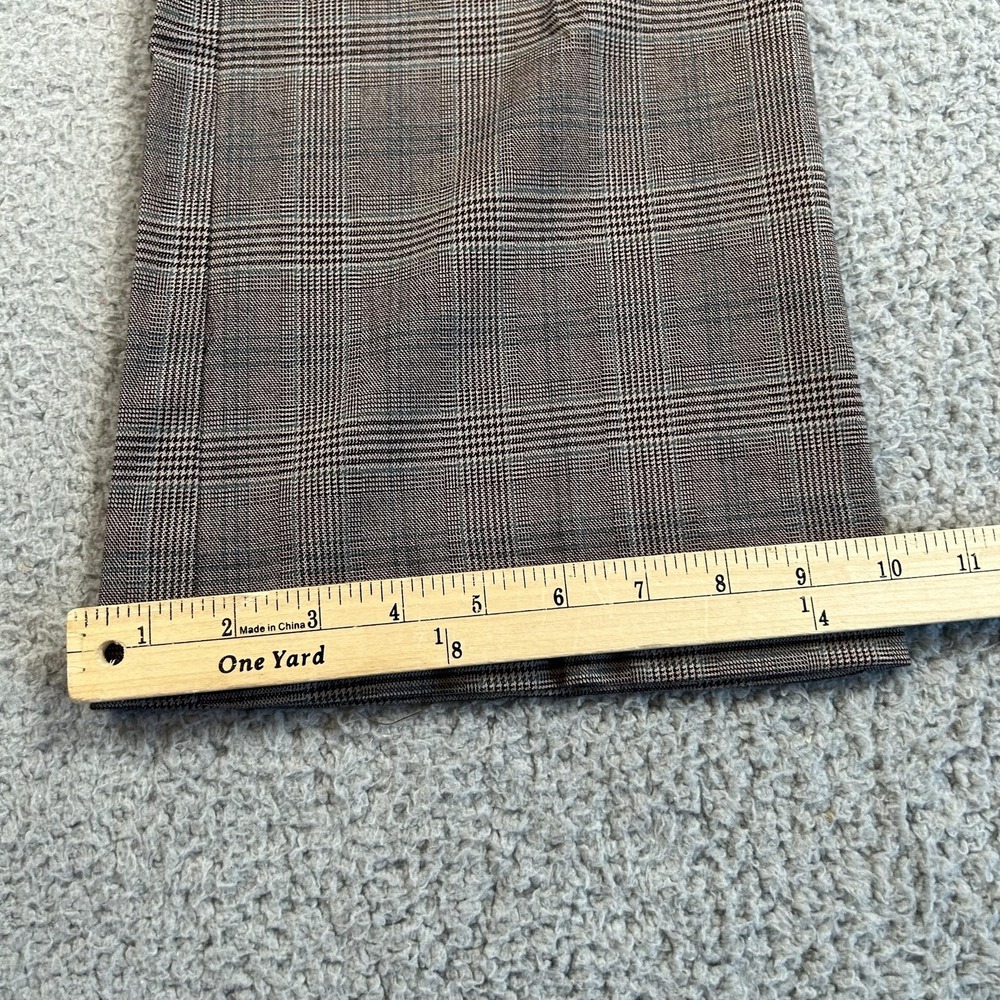 Hybrid Pants Womens 6 Brown Glen Plaid Side Zip Flare Trouser Career Dress Work - Picture 14 of 16
